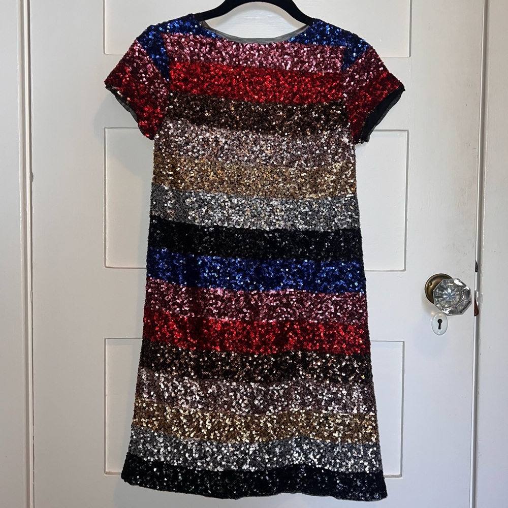 Gap Holiday Stripe Sequined Dress
